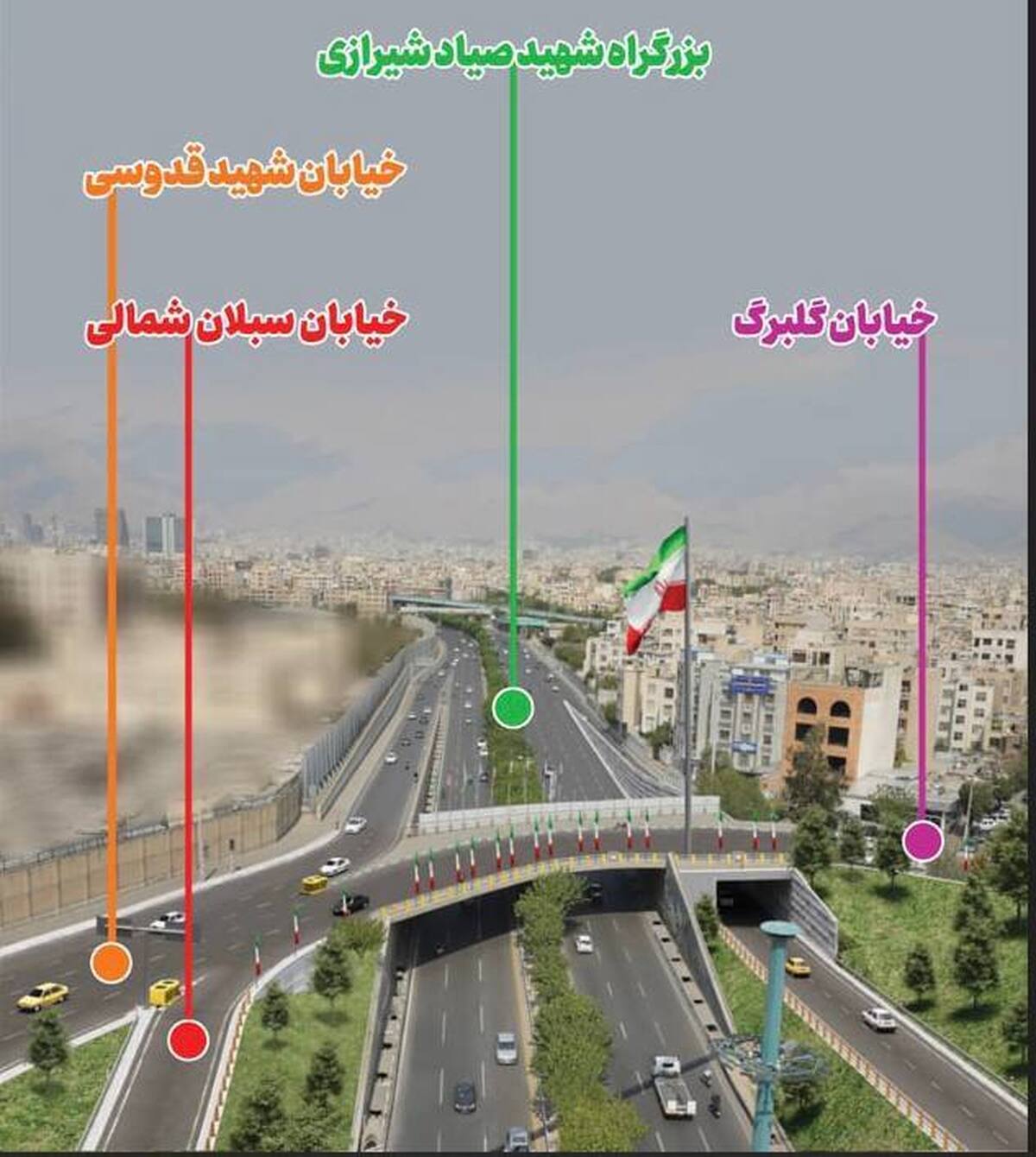 تردد خودرو‌ها از خیابان جانبازان غربی (گلبرگ) در مسیر شرق به غرب امکان پذیر می‌شود